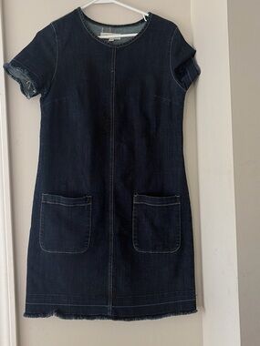 Vince Camuto Dark Denim Short-Sleeve Shift Dress
